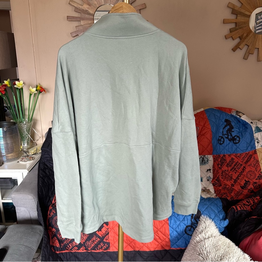 PINK Victoria's Secret Sage Green Zip Mock-neck Jacket - Picture 4 of 4